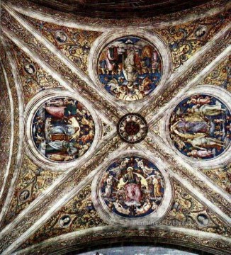 Le plafond avec quatre médaillons Renaissance Pietro Perugino Peinture à l'huile